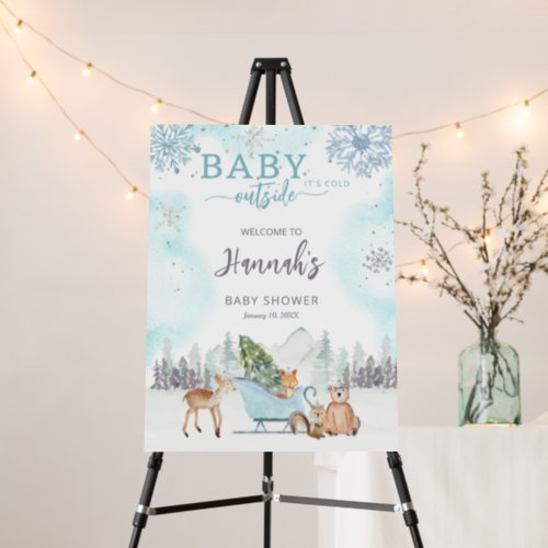 Woodland Baby Its Cold Outside Shower Welcome Foam Board