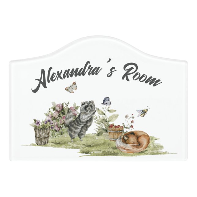 Woodland Baby Nursery Door Sign (Small Crest Front)