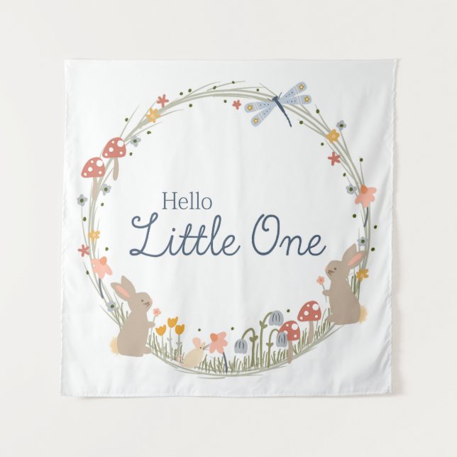 Woodland Baby Nursery Wall Art Tapestry (Front)