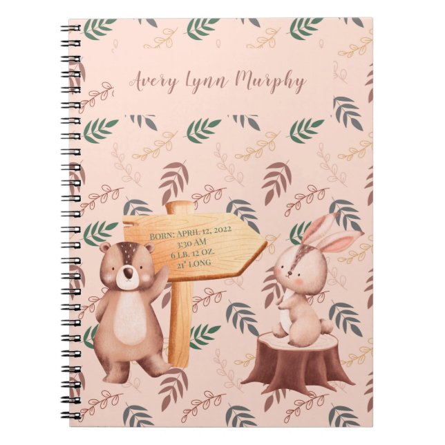 Woodland BABY RECORD book, baby notes Notebook (Front)