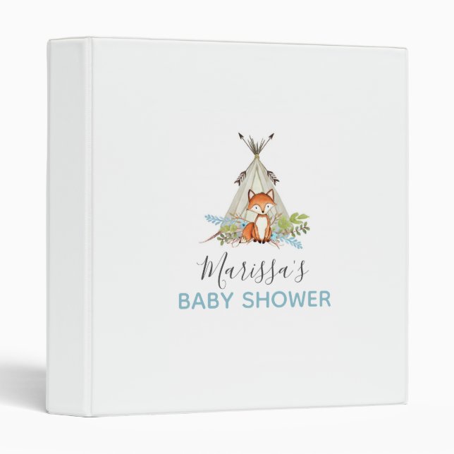 Woodland Baby Shower 3 Ring Binder (Front/Spine)