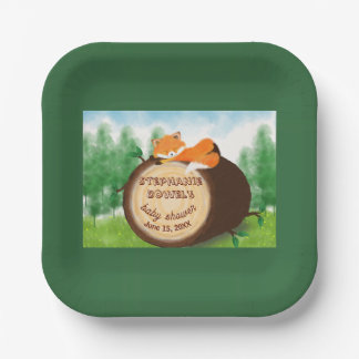 Woodland Baby Shower Baby Fox Paper Plates