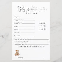 Woodland Baby Shower Baby Predictions Advice