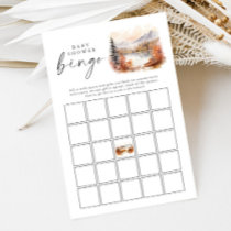 Woodland Baby Shower Bingo Mountains Rustic Fall