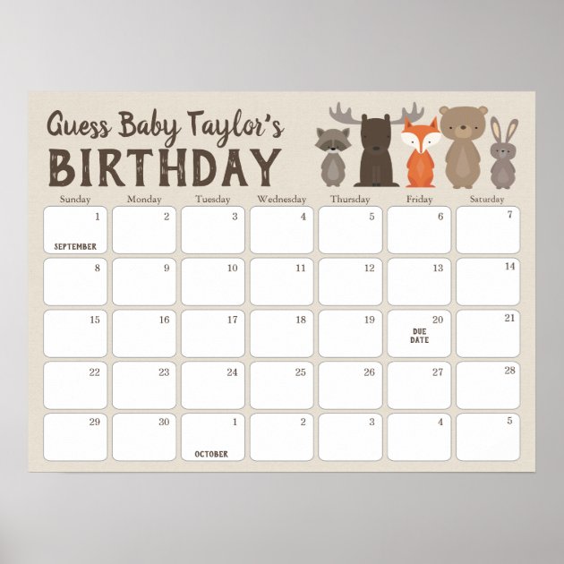 Guess baby's birthday outlet calendar