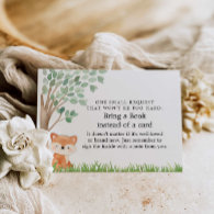 Woodland Baby Shower Book Request Enclosure Card