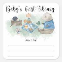 Woodland Baby Shower bookplate, books for baby