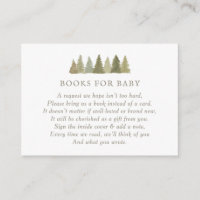 Woodland Baby Shower Books for Baby Request Enclosure Card