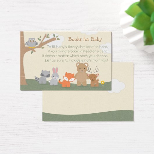 Woodland Baby Shower Bring a Book Request (Desk)