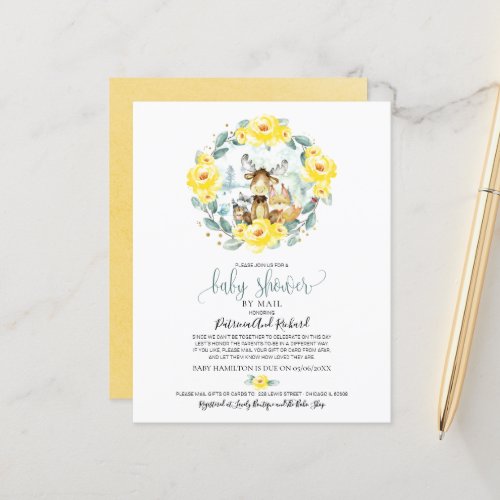 Woodland Baby Shower By Mail Budget Invitation