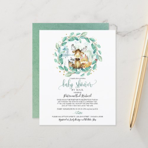 Woodland Baby Shower By Mail Budget Invitation