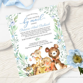 Woodland Baby Shower By Mail Budget Invitation by StampsbyMargherita at Zazzle
