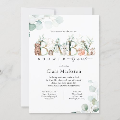 Woodland Baby Shower by Mail Forest Animals Invitation