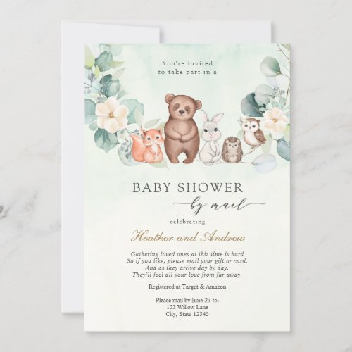 Woodland Baby Shower by Mail Forest Animals Invitation