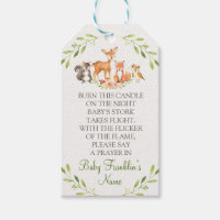 Woodland Baby Shower Candle Favor Gift Tags