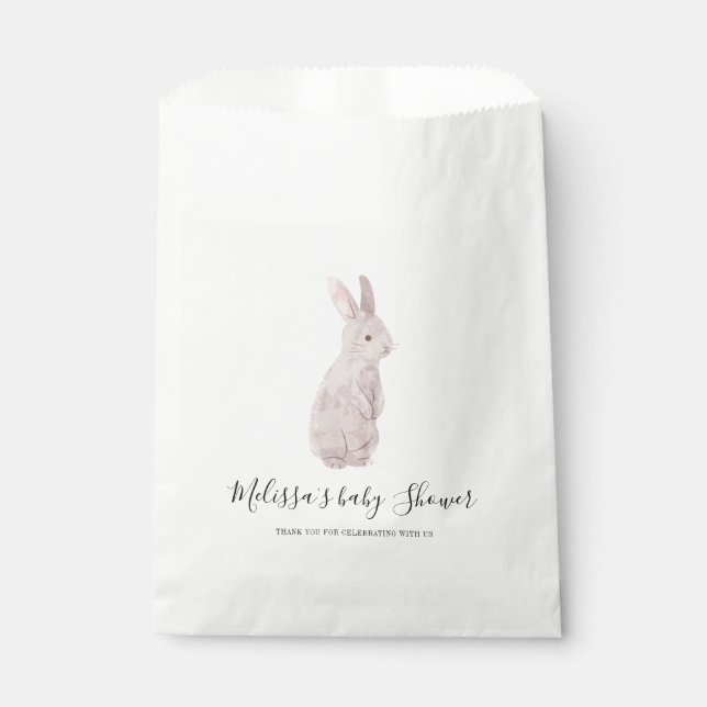 Woodland Baby Shower Chic Rabbit Custom Favor Bag (Front)