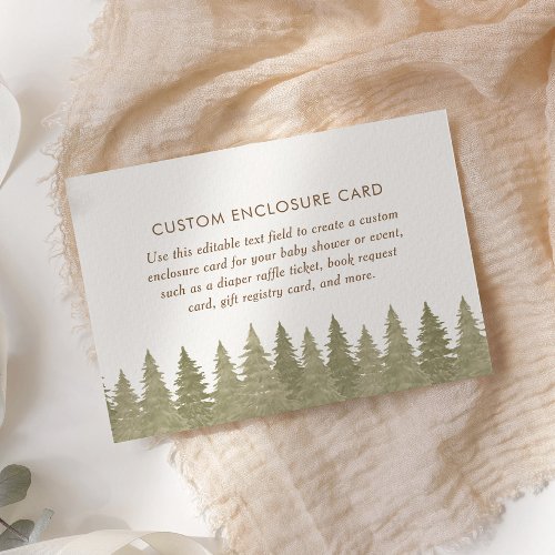 Woodland Baby Shower Custom Enclosure Card