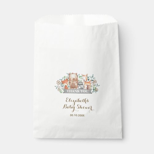 Woodland Baby Shower  Cute Forest Animals Party Favor Bag
