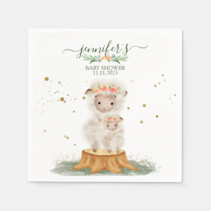 Woodland baby shower cute party Sheep Napkins
