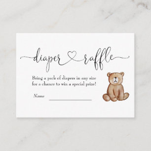 Woodland Baby Shower Diaper Raffle Enclosure Card