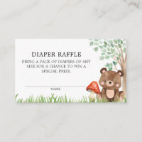 Woodland Baby Shower Diaper Raffle Enclosure Card