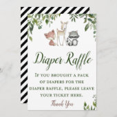 Woodland Baby Shower - Diaper Raffle sign 5x7 Invitation (Front/Back)