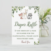 Woodland Baby Shower - Diaper Raffle sign 5x7 Invitation (Standing Front)