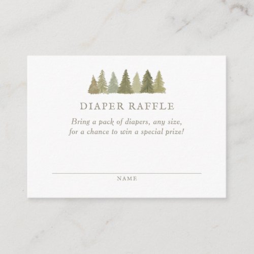 Woodland Baby Shower Diaper Raffle Ticket