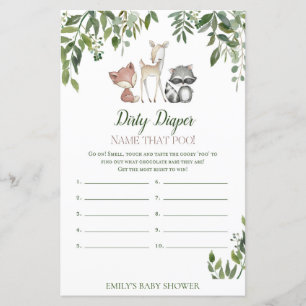 Woodland Baby Shower - Dirty Diaper Game