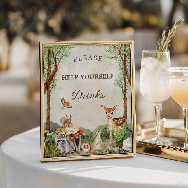 Woodland Baby Shower Drinks Station Poster (Creator Uploaded)