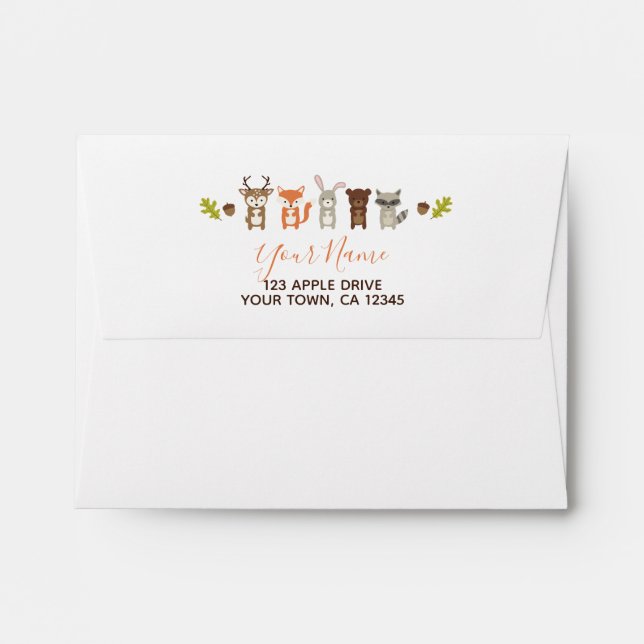 Woodland Baby Shower Envelope (Back (Top Flap))