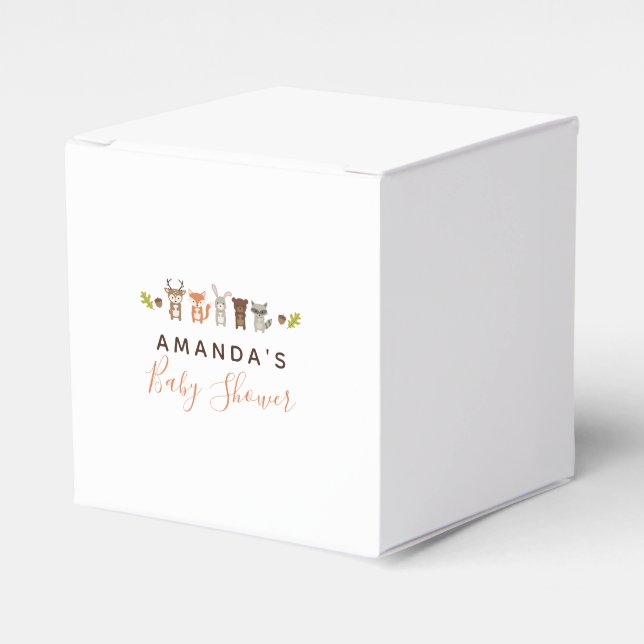 Woodland Baby Shower Favor Box (Front Side)
