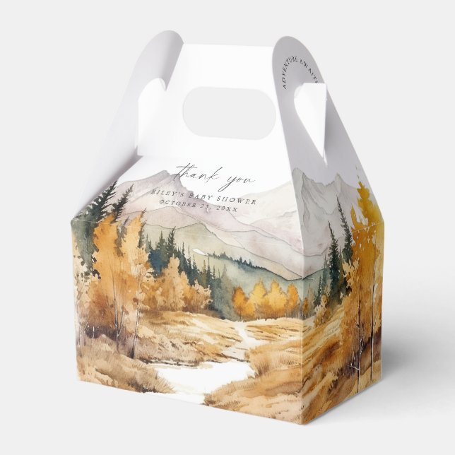 Woodland Baby Shower Favor Box Rustic Forest Boy (Front Side)