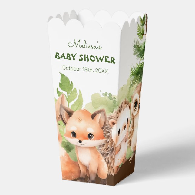 Woodland Baby Shower Favor Boxes (Front)