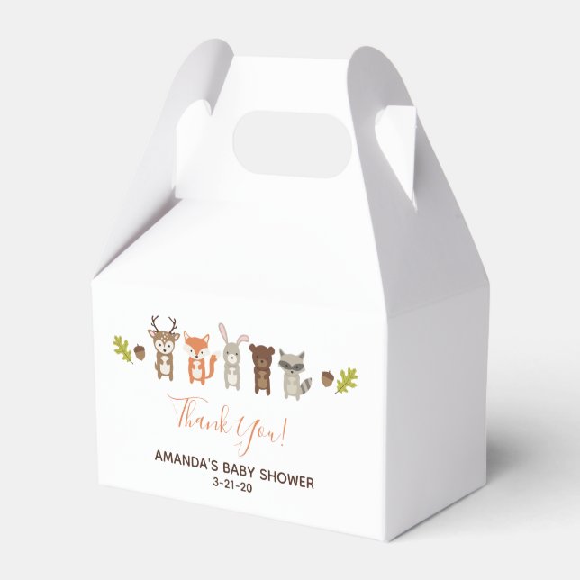 Woodland Baby Shower Favor Boxes (Front Side)