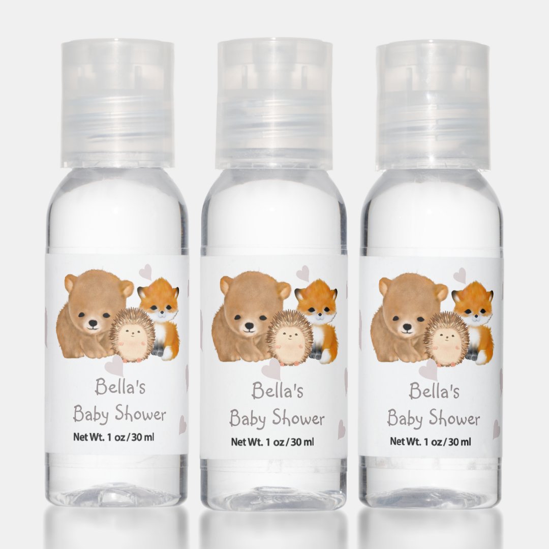 Woodland Baby Shower Favor Hand Sanitizers Zazzle