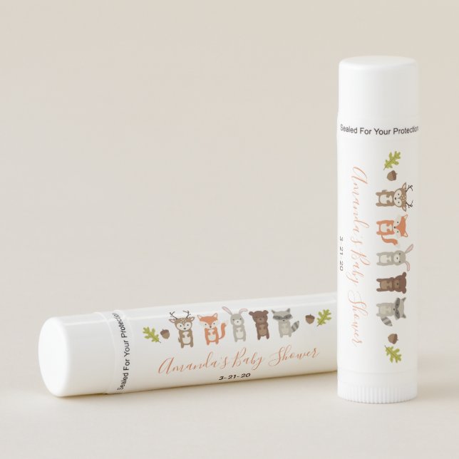 Woodland Baby Shower Favor Lip Balm (Front)