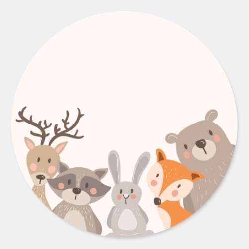 Woodland baby shower favor tag Sticker Animals Fox