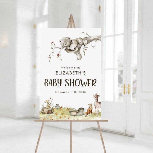 Woodland Baby Shower Foam Board