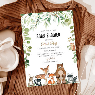 Woodland Baby Shower Forest Animals Invitation