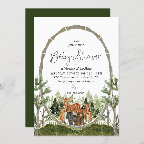Woodland Baby Shower Forest Friends Invitation