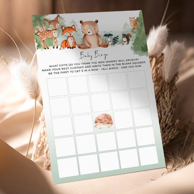 Woodland Baby Shower Game BINGO! (Creator Uploaded)