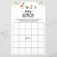 Woodland Baby Shower Game | Bingo | Animals