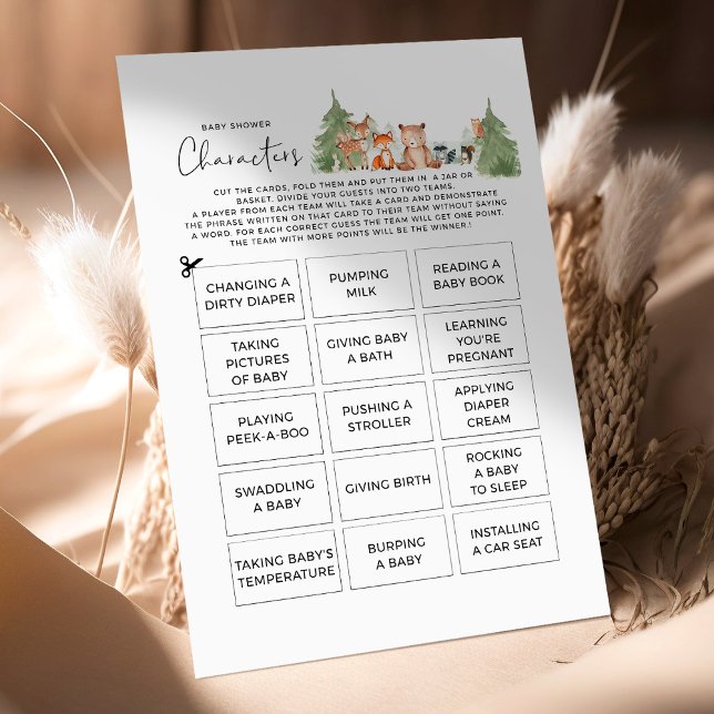 Woodland Baby Shower Game CHARACTERS (Creator Uploaded)