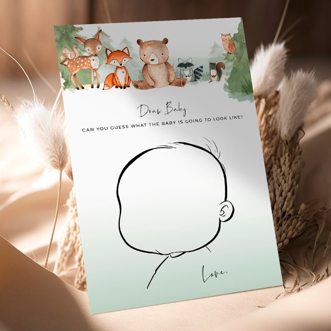Woodland Baby Shower Game Draw Baby! (Creator Uploaded)