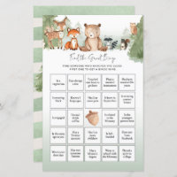 Woodland Baby Shower Game Find The Guest Bingo