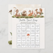 Woodland Baby Shower Game - Find the Guest Bingo (Front/Back)