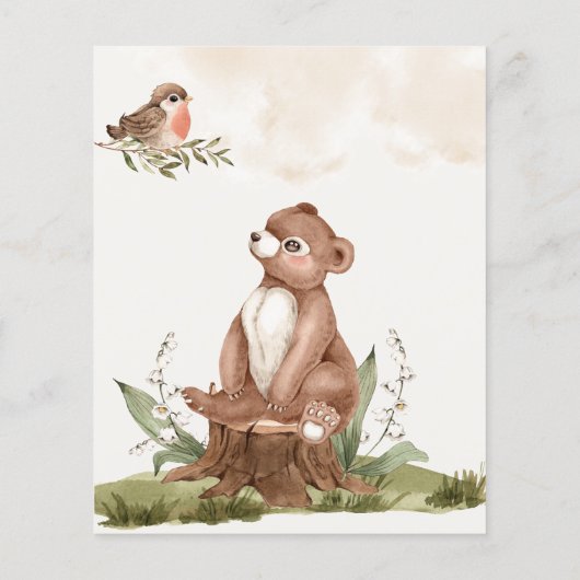 Woodland Baby Shower Game - Find the Guest Bingo (Back)