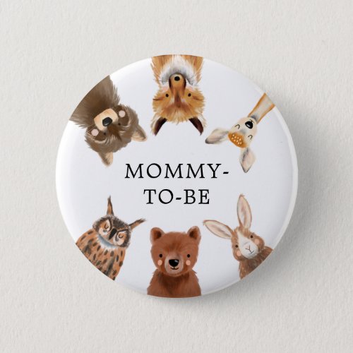 Woodland Baby Shower Gender Neutral Button