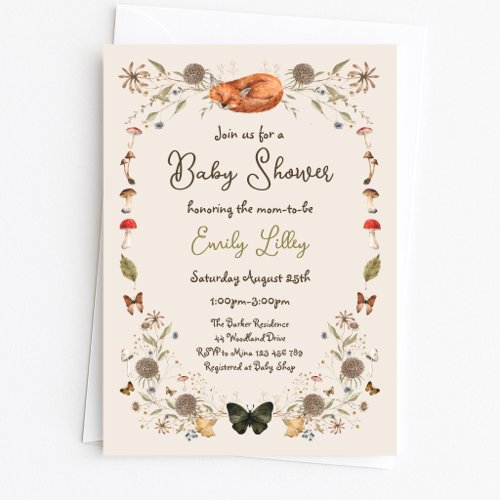 Woodland Baby Shower Gender Neutral Invitation